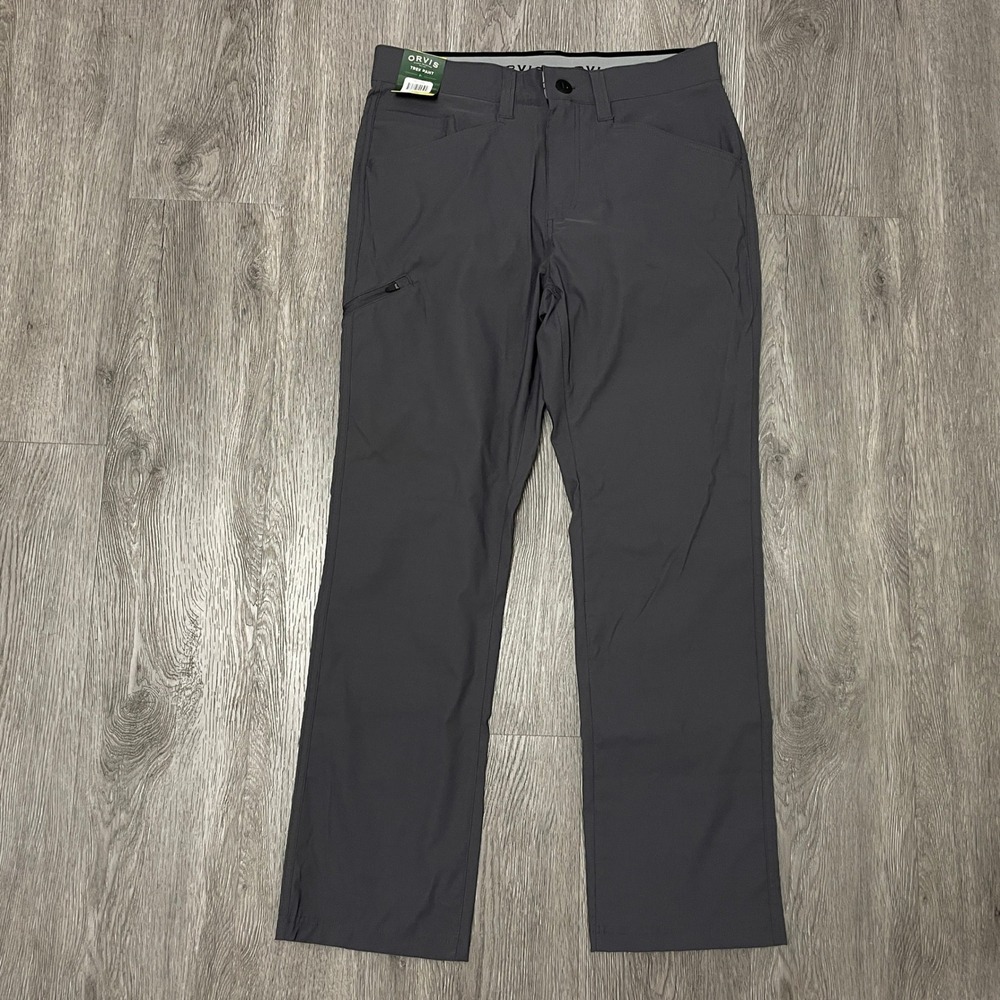 Orvis Trek Pant Mens 32x30 Forged Iron Grey Stretch Water Repellent Hiking Pants